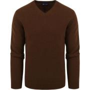 Sweater Suitable Pullover Wol V-Hals Bruin