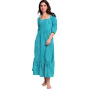 Lange Jurk Admas Dreams zomer maxi-jurk met halve mouwen en vierkante ...