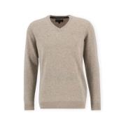 Trui Barbour Essential V-Neck Jumper - Washed Stone