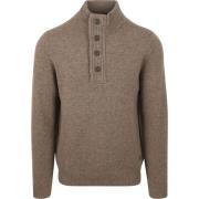 Sweater Barbour Mocker Trui Wol Taupe