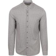 Overhemd Lange Mouw R2 Amsterdam R2 Overhemd Retro Print Bruin Blauw