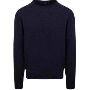 Sweater William Lockie Pullover Lamswol O-hals Midnight Mix Navy