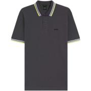 Polo Shirt Korte Mouw BOSS Paddy Piqué Polo Shirt Dark Grey/Yellow