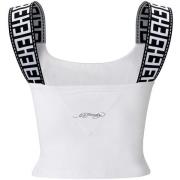 Blouse Ed Hardy Tiger Glow Tape Crop Tank Top White