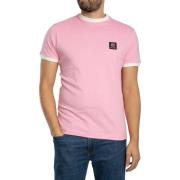 T-shirt Korte Mouw Trojan Vlag-embleem T-shirt met ringband