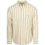 Overhemd Lange Mouw Gant Cotton Linen Overhemd Streep Beige