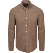 Overhemd Lange Mouw Marc O'Polo Overhemd Fine Corduroy Taupe
