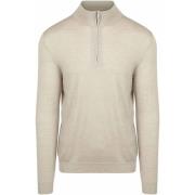 Sweater Profuomo Half Zip Pullover Merinowol Beige