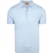 Polo Shirt Korte Mouw Suitable Polo Merinowol Lichtblauw