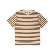 T-shirt Korte Mouw Sanjo Stripes 80 T-Shirt - Cappuccino Ecru