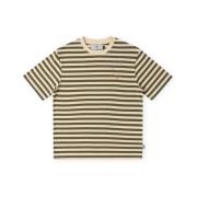 T-shirt Korte Mouw Sanjo Stripes 80 T-Shirt - Kaki Ecru