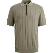 T-shirt Korte Mouw Cast Iron Half-Zip Polo Structure Groen