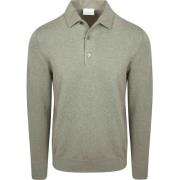 Polo Shirt Lange Mouw Profuomo Longsleeve Poloshirt Luxury Basic Groen