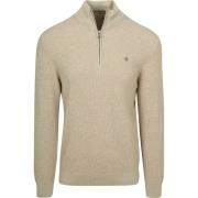 Trui Gant Half Zip Trui Micro Textured Beige