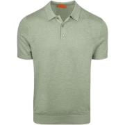 Polo Shirt Korte Mouw Suitable Knitted Polo Cotton Linen Groen