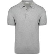 Polo Shirt Korte Mouw Profuomo Knitted Poloshirt Grijs