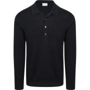 Polo Shirt Lange Mouw Profuomo Longsleeve Poloshirt Dropneedle Navy