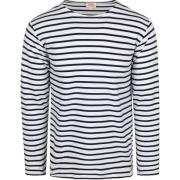 Sweater Armor Lux Trui Strepen Wit Donkerblauw
