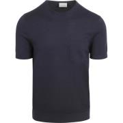 T-shirt Suitable Knitted T-shirt Pocket Compact Navy