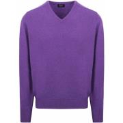 Sweater William Lockie V-Hals Lamswol Paars