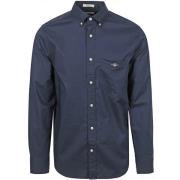 Overhemd Lange Mouw Gant Casual Overhemd Poplin Navy
