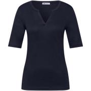 T-shirt Korte Mouw Street One Basic split neck shirt 324616