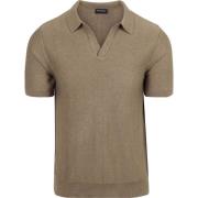 Polo Shirt Korte Mouw Suitable Knitted Polo Riva Harring Taupe