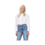 Blouse Only New Lina Grace Shirt L/S - Bright White/Heart