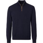 Trui Casa Moda Halfzip Trui Solid Navy