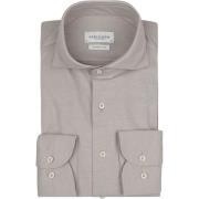 Overhemd Lange Mouw Profuomo Japanese Knitted Overhemd Melange Beige