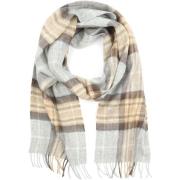 Sjaal Suitable Geeigneter Herrenschal Kariert Merino Beige Grau