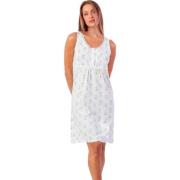 Pyjama's / nachthemden Admas Mouwloos nachthemd White And Grey