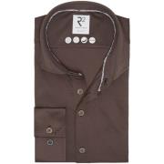 Overhemd Lange Mouw R2 Amsterdam R2 Overhemd Dobby Knitted Bruin