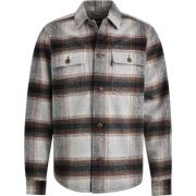 Fleece Jack Vanguard Overshirt Brushed Wolblend Ruit Grijs