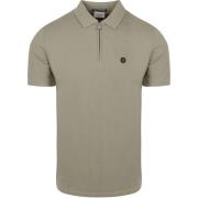 T-shirt No Excess Half Zip Poloshirt Piqué Groen
