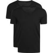 T-shirt Mey V-hals Dry Cotton T-shirt Zwart 2-Pack