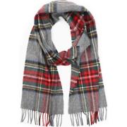 Sjaal Suitable Geeigneter Herrenschal Kariert Merino Grau Multicolour