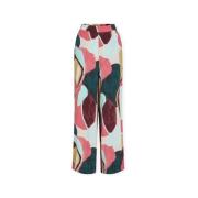 Harembroek Vila Lulu Kai Wide Trousers - Holly Berry/Multicolor