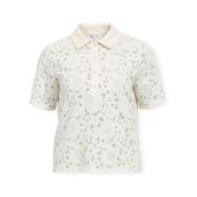 Polo Shirt Korte Mouw Object Bianca Shirt - White Sand