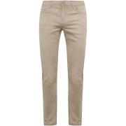 Broek Alberto Pipe Broek Denim Bruin Beige