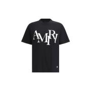T-shirt Korte Mouw Amiri STAGGERED LOGO TEE BLACK