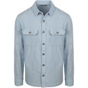 Overhemd Lange Mouw Suitable Overshirt Structure Lichtblauw