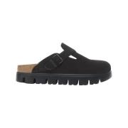 Klompen BIRKENSTOCK Mules Boston Chunky en velours noir