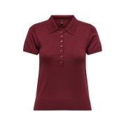 Polo Shirt Korte Mouw Only Polo Catherine - Cabernet