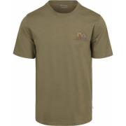 T-shirt Knowledge Cotton Apparel T-shirt Olive Chest Print