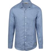 Overhemd Lange Mouw Scotch &amp; Soda Linnen Overhemd Streep Blauw