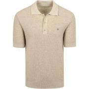Polo Shirt Korte Mouw Gant Knitted Poloshirt Beige
