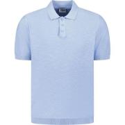 Polo Shirt Korte Mouw No Excess Knitted Slub Poloshirt Lichtblauw