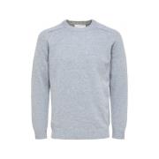 Trui Selected Wool Jumper New Coban - Medium Grey Melange