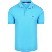 T-shirt Sun68 Poloshirt Small Stripe Collar Lichtblauw